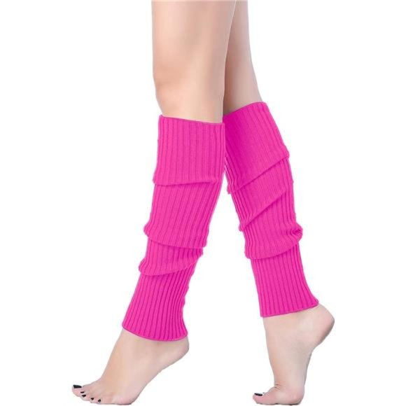 Accessories Hot Women Juniors Neon Ribbed Leg Warmers 1 Hot Pink
